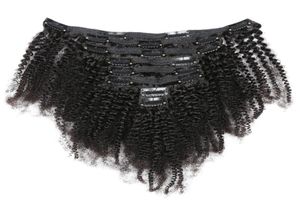 Maagdelijk Braziliaans Menselijk Haar Afro Kinky Krullend Clip In Hair Extensions 820 Inch Natuurlijke Kleur Voor Zwarte Vrouwen4987365