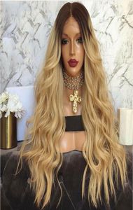 Vierge brésilien droite ombre blonde Blonde en dentelle Full Lace Hair Human Heuless Weswitless Twe Tone Color Lace Front Wig 1B 30 Couleur pour africain 2157392