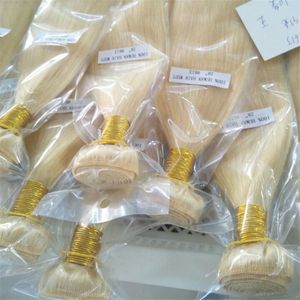 Extensions de cheveux humains vierges Trames Blonde Couleur 613 Bundles de cheveux cambodgiens indiens péruviens mongols gratuits dhl