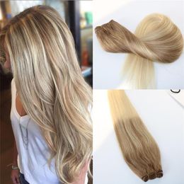 Extensions de cheveux humains Virgin Remy Ombre # 8 à # 60 Trame de cheveux blonds Slik Straight Balayage Bundles de cheveux Balayage non transformé Brazil246x