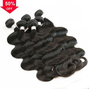 Virgin Weave 1kg Vente en gros Bundles Raw Indian Straight Body Deep Curly Natural Brown Color Extensions humaines non transformées 10-26 pouces