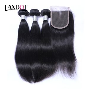 Virgin Weave 9a Paquetes malayos con cierre Recto Humano y cierres Natural Color negro Cutícula alineada Remy