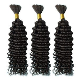 Virgini Remyi Brazilian Bulk Deep Wave 100% Paquete de cabello humano para trenzar 10-30 pulgadas Sin trama Color natural