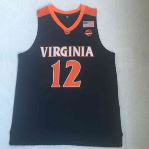 Virginia #12 De'Andre Hunter College baloncesto Jersey hombres pantalón corto Casual manga de secado rápido camiseta culturismo Esticity