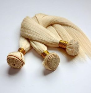 El cabello humano virgen teje paquetes de cabello brasileño tramas sin procesar 613 Bleach Blonde peruano indio malasio camboyano cabello a granel 1571682