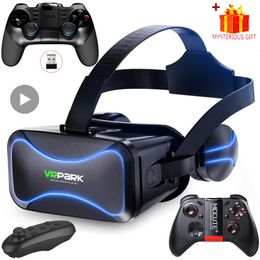 Virtual Reality 3D Glasses Auriculares Smart Phone Smart Goggles Lentes de dispositivo de casco para teléfono inteligente Auriculares para el juego de Android 240506