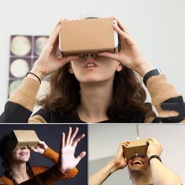 Lunettes de réalité virtuelle Google Cardboard DIY VR Glasses pour écran 5,0" avec serre-tête ou verre pour smartphone de 3,5 à 6,0 pouces