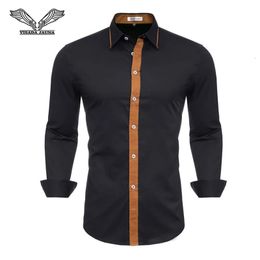 VISADA JUANA mode 100 coton chemises pour hommes coupe ajustée décontracté à manches longues robe formelle vêtements pour hommes Camisa Y59 240111