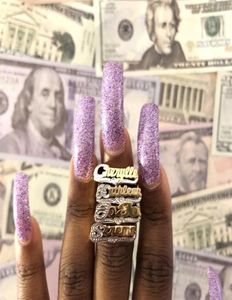 Vishowco aangepaste naam ring goud gepersonaliseerde roestvrijstalen hiphop vrouwen modebrief voor cadeau 2207263782324