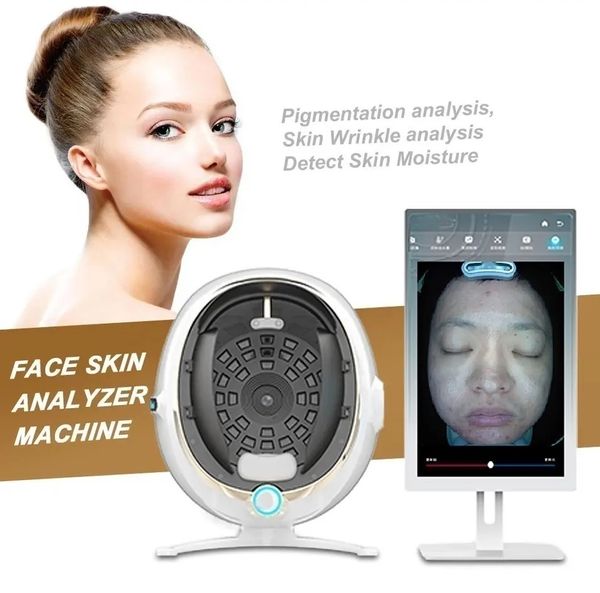 Visia Máquina analizadora de piel de alto píxel AI Inteligente Colorido Espejo mágico 3D Diagnóstico de imagen digital Dermatoscopio Escáner facial Análisis de la piel Máquina de tono facial