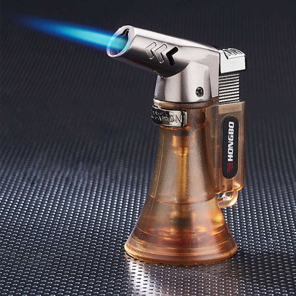 Visible sans gaz Butane Jet briquet Turbine torche briquet ignifuge coupe-vent pistolet métal briquet 1300 C sans gaz accès cigarette 70JP