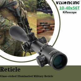 Visionking 10-40x56 lunette de chasse mise au point latérale tourelle verrouillage illuminé rouge vert vue Spyglass .30-06 .308 .50 Cal cible optique vue