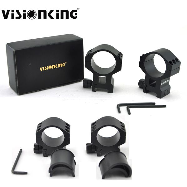 Visionking-anillo de montaje Picatinny para mira de Rifle de aluminio, 25,4mm, 30mm, 35mm, para caza de 223, 308, 50 Cal, 11mm, 21mm, montaje en cola de milano