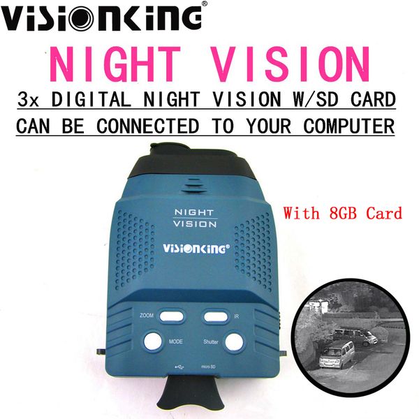 Visionking 3W 850nm Infrarrojo de visión nocturna 3x zoom digital 640x480 Resolución HD Vediio Fotografía Camera de vista de la Cámara Monocular