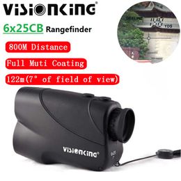 VisionKing 6x25 Laser RangeFinder FMC BAK4 Roof Prism 800m 900 yard afstandsmeter Outdoor Hunting Golf Survey Monoculaire waterdichte telescoop 6x25CB