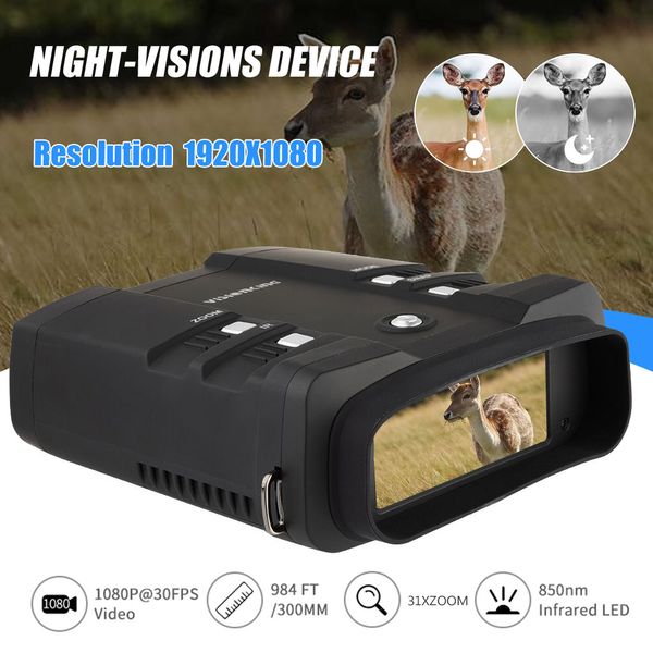 Visionking infrarouge Camera Night Vision Device Binocular NV-FHD300 Télescope d'imagerie de chasse 1920x1080 Observation des animaux LED