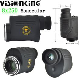 Visionking Portable 8x25 HD Monocular Professional BAK4 Prism Long Lang Rang Télescope entièrement multi-revêtement Camping Tourisme Miroir Compact Miroir