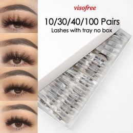 VISOFREE 3040100 pares de pestañas Mink Mink Eyelashes 3D False 100% CrueltyFree Dramatic 25 mm 5d 240511