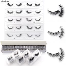 Visofree 3060100 paires cils de vison sans boîte 3d vision des visons courts de vison naturel faux cils en vrac de maquillage sans cruauté cils 240423