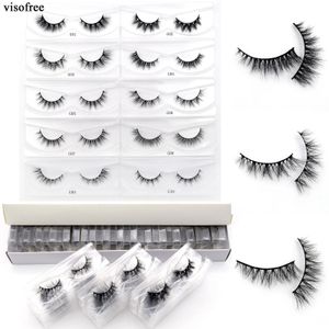 Visofree 3060100 paires CHINK LASHES PAS DE BOX 3D CEUILES CORTS FAUX NATURELS CELS EN BULK CRUELTYFREE MAKING LASH 240420