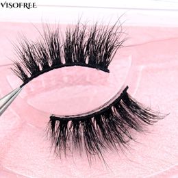 Visofree Half Mink Lashs Natural Long Coels Make Up False False Renusable fait à la main Crisscross faux cils 240420