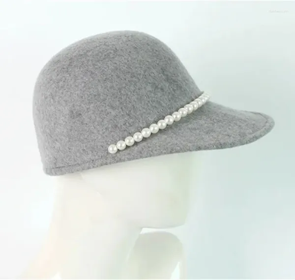 Visières 202401-yk-2509263 japon Ins Chic hiver laine perle dame casquette de Baseball équestre femmes chapeau