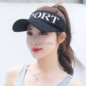 Visors Ball Caps Man Woman Visor Cap UV Bescherming Zomer Zon Bescherming Ponytail Topless Ademend honkbal Cap Tennis Hat Outdoor Sport 24412