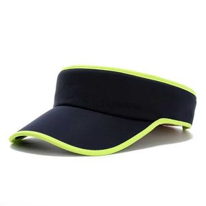 Visors Ball Caps Polyester Sport Zon Visor Cap met Stripe Trim volwassen mannen Sun Visor Hat Runner Hoed Jogging Cycling Tennis Wanding 24412