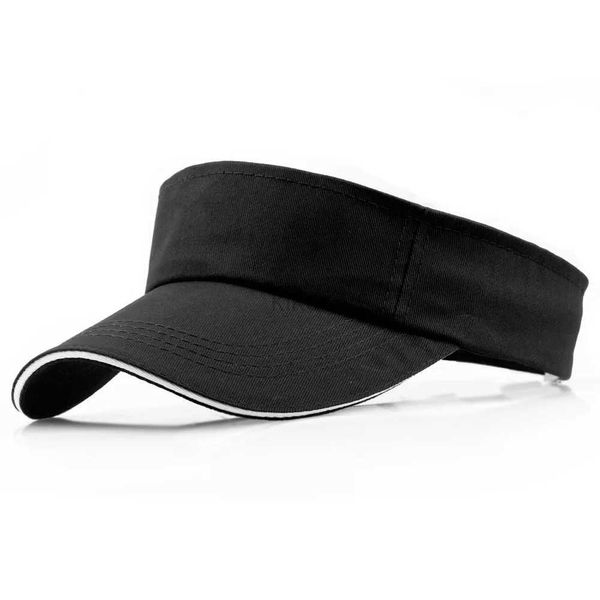 Visors Ball Caps Summer 100% coton Visors chapeau femmes hommes pour hommes Bill Sun Visor Cap Running Sports Black Orange Navy Sky Blue Red 240412