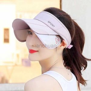 Visors Ball Caps Sun Visor Hat Summer Ladies Cycling Sunshade Outdoor Protective Hats Femme Tennis Chambre Fishing Randonnée Jogging Hat 24412