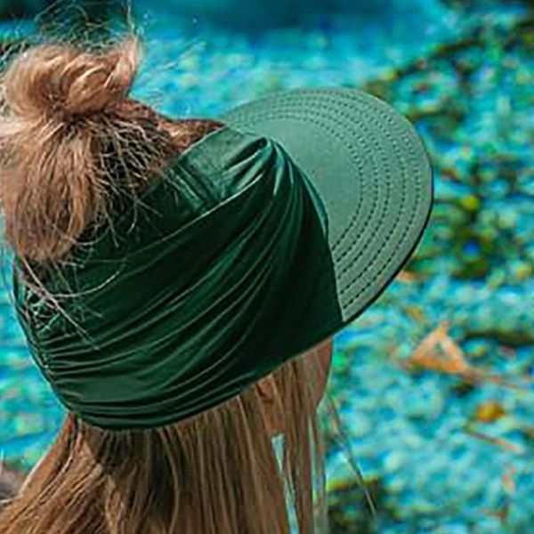 Visières Beachwear Bon pliable Colorfast Femmes Cap Crème solaire Chapeau de soleil Anti-UV pour les visières extérieures