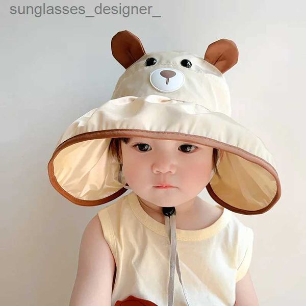 Viseras Lindo super lindo niños y niñas sombrero protector solar verano estilo fino gran alero bebé sombrero de copa vacío bebé niños visera sombrero sunL231214