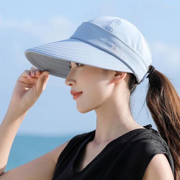 Visors Femmes amovitables Chapeau de soleil d'été décontracté pliable UV Protection de plage CAP