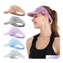 Visors mode colorf zomer lege top opvouwbare sport lopende vizier hoed vrouwen eenvoudige snelle droge dy tie dye strand pet ijs zijden zon adem otrbg