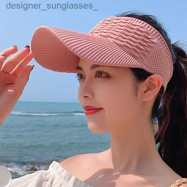 Visors Fashion Folds Design Femmes Top Couleur d'été Vide