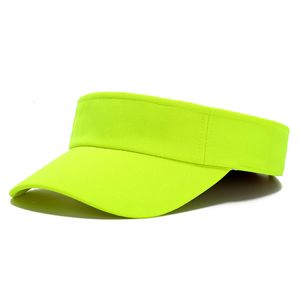 VISORS GEWILDIGE neon Gele vrouwen Sun Dames Golf Tennis Running Visor Heldere kleur Roze Oranje verstelbare One Size 230525