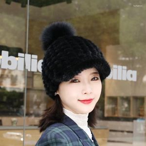 Visors echte hoed voor vrouwen winter verdikt en warme petten vrouwelijke oorbescherming visser natuurlijke hele hoeden
