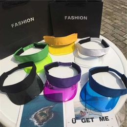 Visors Summer Anti-UV transparent vide haut top chapeau Plastique PVC PVC FEMMES HOMMES VISIORES MODE CAPA