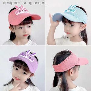 Viseras de verano para niños, sombreros con visera de protección solar, lindos sombreros vacíos para niña, conejo, pato C, sombreros para el sol, protección UV para bebés al aire libre L231219