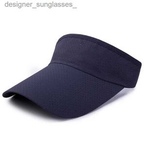 Visières Chapeaux de soleil d'été hommes femmes coton visière réglable Protection UV haut vide solide Sport Tennis Golf course crème solaire Baseball CaL231219