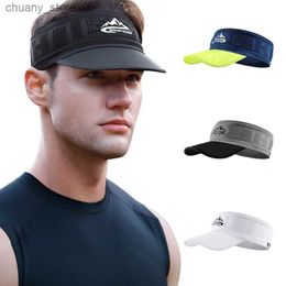 Visors Summer Sun Caps Caps Running Caps pour hommes Femmes Séchure à sec respirant Visor Visor top Tennis Vide Golf Cycling Hat Baseball Cap Y240417