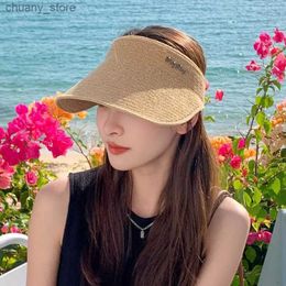 Visors Protection solaire Visor chapeau femme extérieur sport plage d'été chapeau paille chapeau soleil cyclisme chapeau de soleil