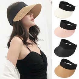 Visors Wide Brim Hats Bucket Hats Fashion Summer Top Top Sun Chatme de soleil portable Portable Magic Tape Roll-up Place CHAPEL
