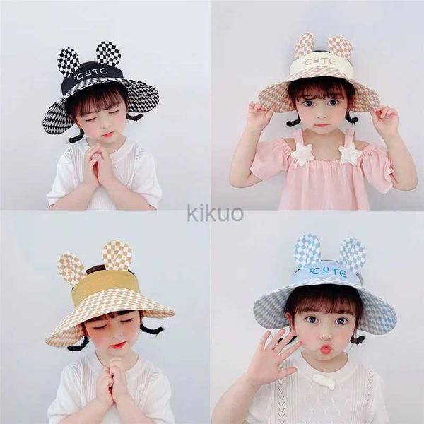 Visors Wide Brim Hats Bucket Bucket Kids Sun Hat Sun Swattice Print Bucket Bant