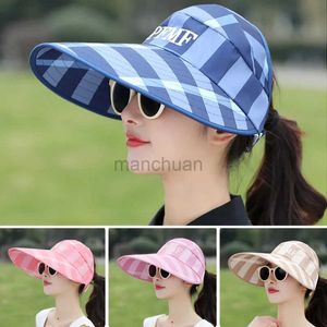 Visors Wide Brim Chapeaux Bucket Bucket Corée de style coréen Chapeau de soleil d'été pour femmes en plein air Suning Sun-Protection Hat Cap de plage Visors 24412