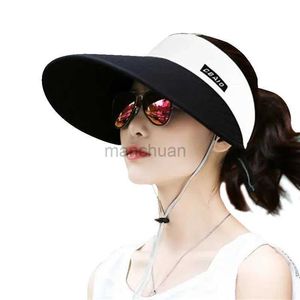 Visors Wide Brim Hats Bucket Beauts Nouvelles femmes Summer Sun Sun Visor Wide-Brimd Hat Bage Hat Ajustement UV Protection Feme Coton Coton Panama Caps Bucket Hat 24412