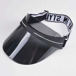 Visors Wide Brim Hats Bucket Bucket Women Fashion Letter Sports Sunshade Travel Suncreen Driving Baseball Cap femelle Transparent PVC Plastic Top Top Sun Hat 24412