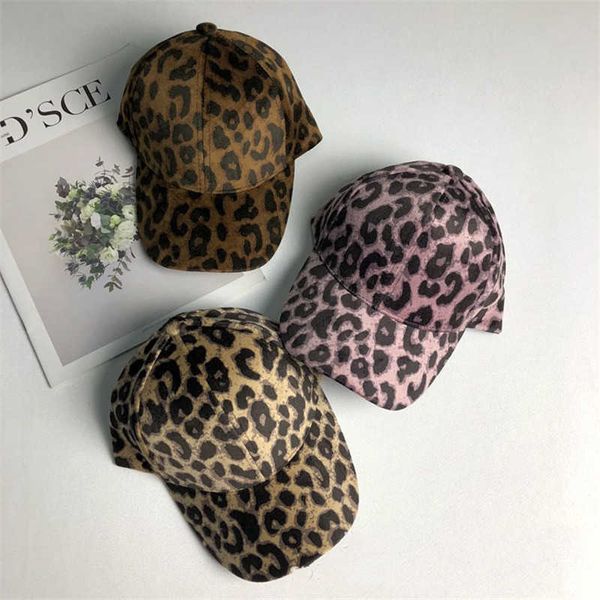 VISROVER New Autumn Kid Hats Animal Leopard Print Gorras de béisbol para niñas Niños Designer Warm Casual Winter hat Wholesale P230424