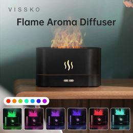 Vissko Aroma Flame Diffuseur 180 ml Air Humidificateur Ultrasonic Aromatherapy Maker Caft Maker Lampe d'huile essentielle diffère pour la maison 240508