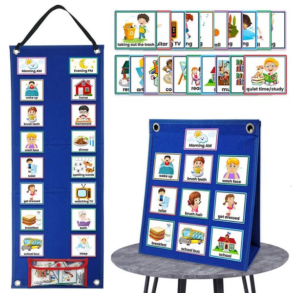 Calendrier visuel pour les enfants Tableau des tâchesCalendrier Tableau Matériel d'apprentissage de l'autisme Enfants visuels comportementaux Jouets éducatifs Montessori 240118